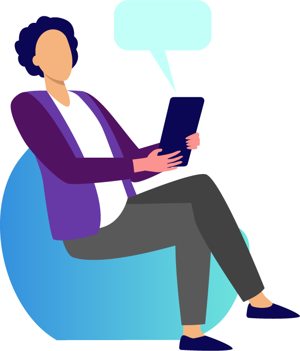 Lady sitting on a chair