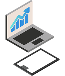A laptop and a clip board